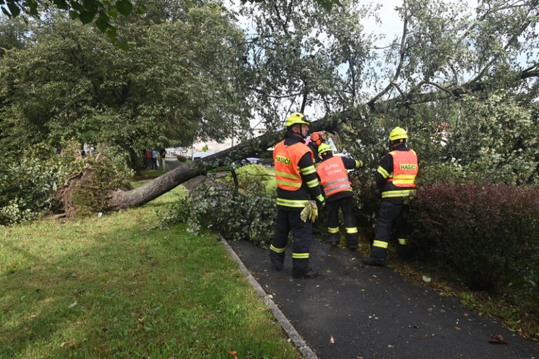 Noční bouřky zaměstnaly hasiče i energetiky, komplikace i na železnici