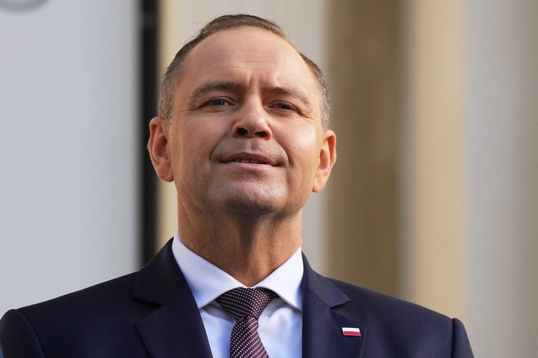 Nawrocki přišel do budovy ústavního soudu, došlo ke slovním potyčkám